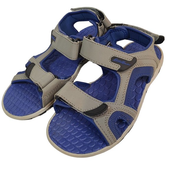 Eddie Bauer Boys Westmont Water Sandals Adjustable Strap Blue Gray Size 3 - Picture 1 of 9